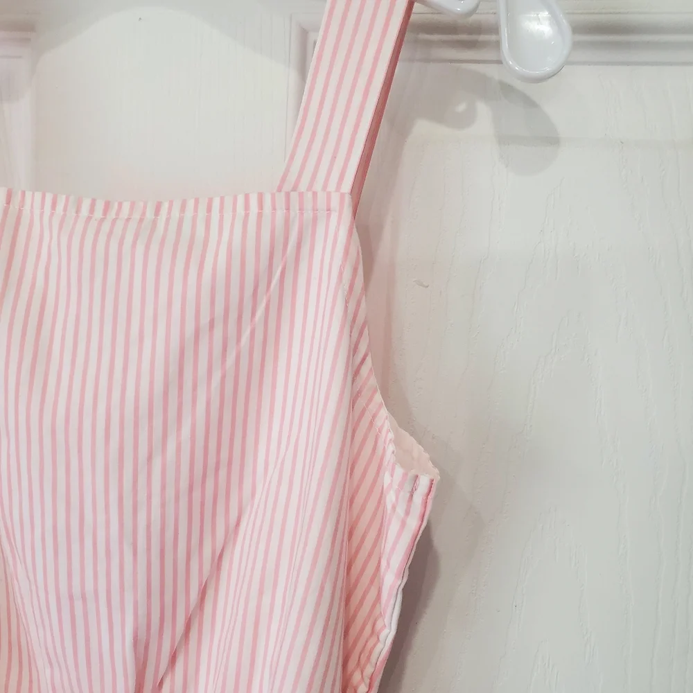 Gymboree Girls Pink Striped Sleeveless Jumpsuit Size 6 New